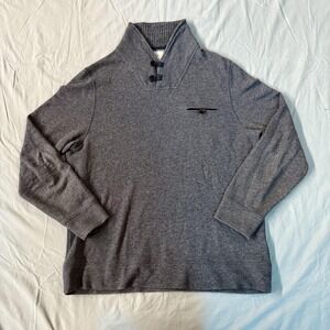 Billy Reid Sweater Mens 2XL Mock Neck Button Pullover Pocket Knit Soft Casual